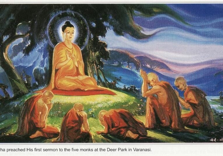 Shakyamuni Buddha teaching.