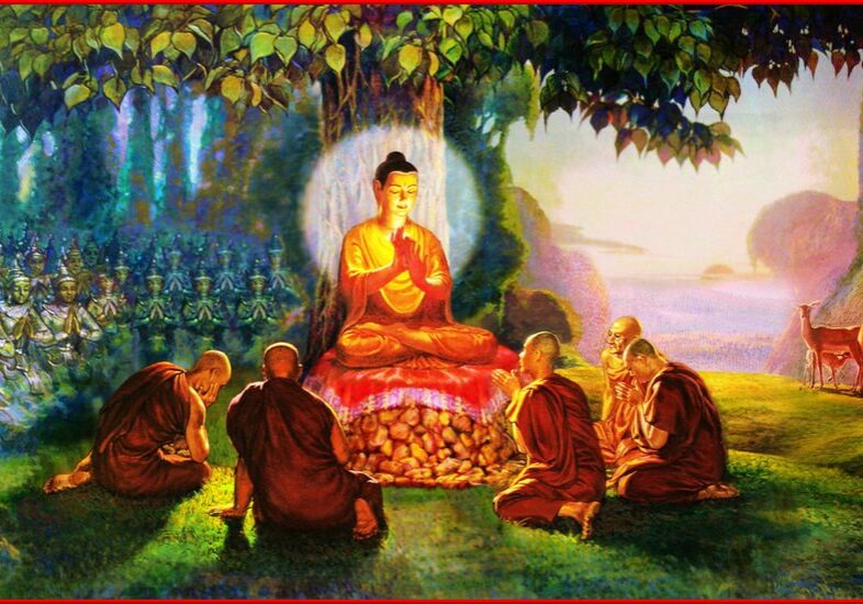 Shakyamuni Buddha teaching.