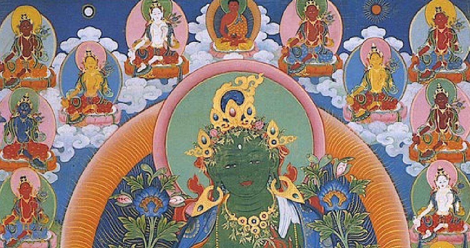 Buddha Weekly 21 Taras in the Atisha style with Green Tara as the centre of the mandala Himalaya Art Buddhism