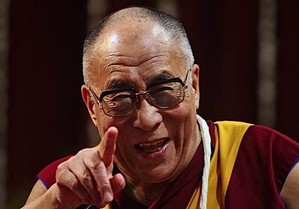 His Holiness the Dalai Lama at a teaching.