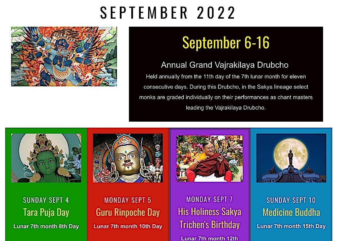 Buddha-Weekly-Dharma Dates Sept 2022-Buddhism