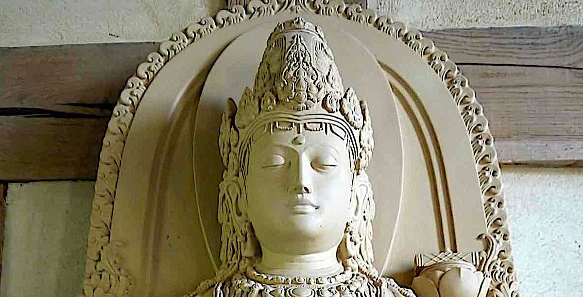 Buddha Weekly Face detail from Prajnaparamita statue Buddhism