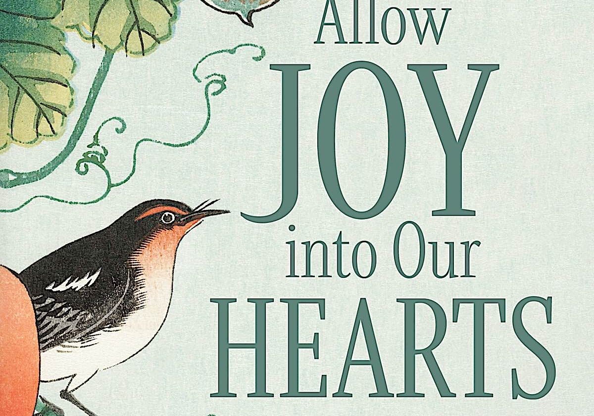 Close up detail of book cover for Allow Joy into Our Hearts by Rebecca Li. 