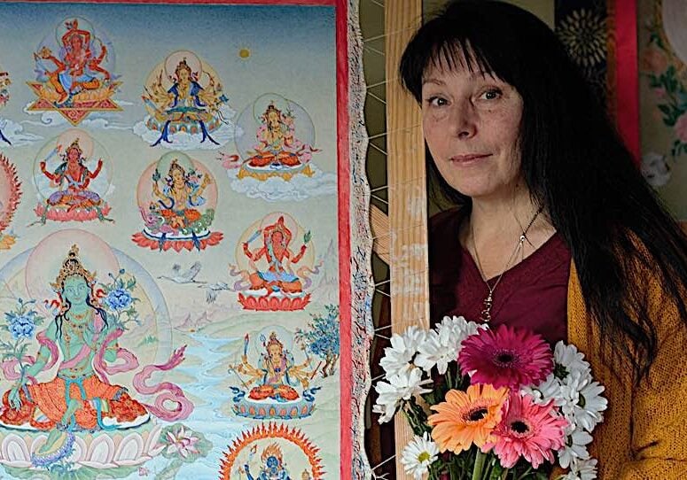 Thangka artist Angeli Shkonda has painted stunning Tara paintings in the Karma Gadri tradition for ten years. 