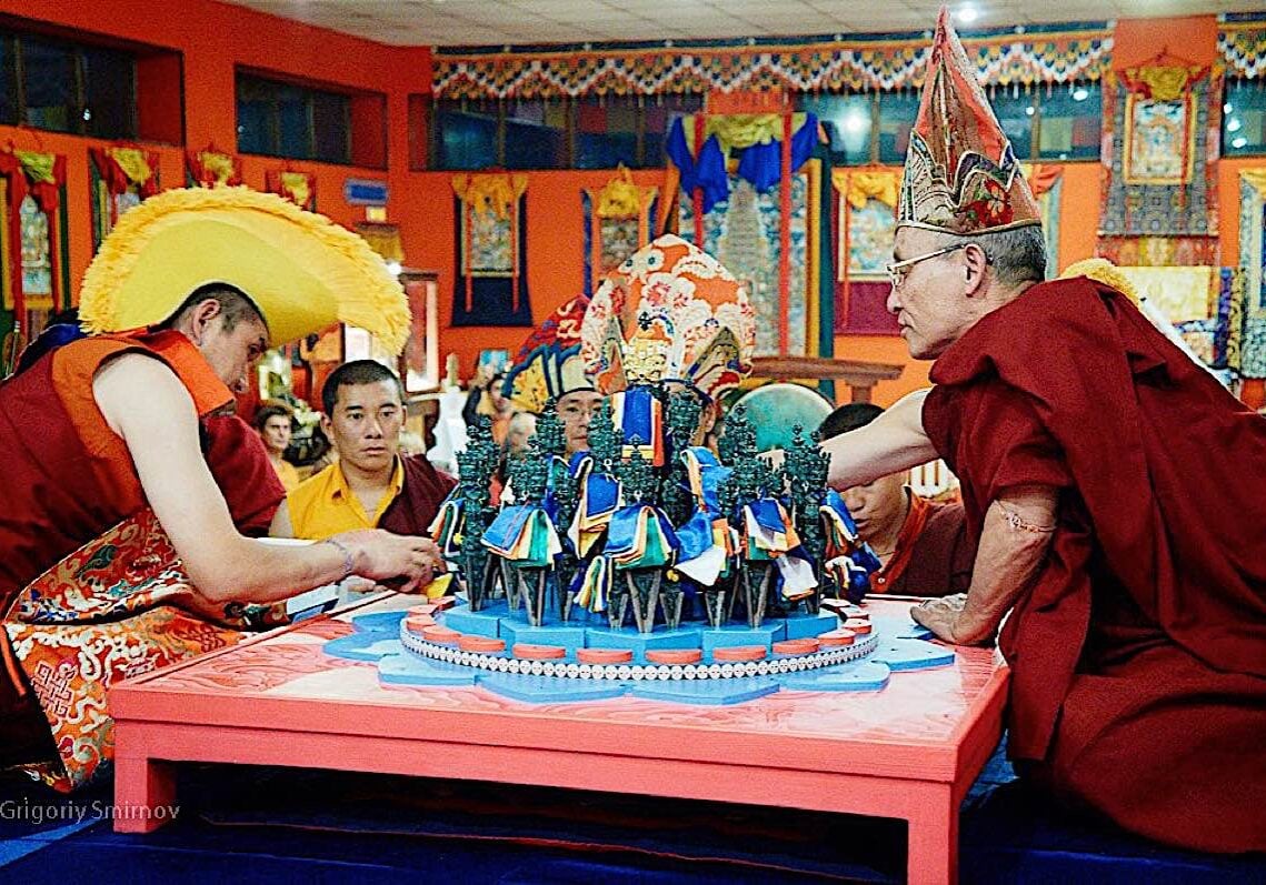 Special mega-project of phurbas for an elaborate Vajrakilaya mandala commissioned by Gangteng Tullku Rinpoche.