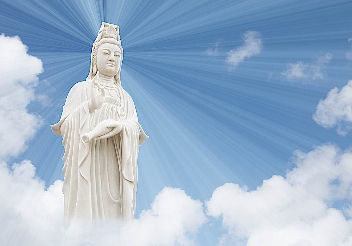 Guanyin Bodhisattva — Kuan Yin or Avalokiteshvara or Chenrezig — is synonomous with Metta (loving kindness) and Karuna (compassion.)