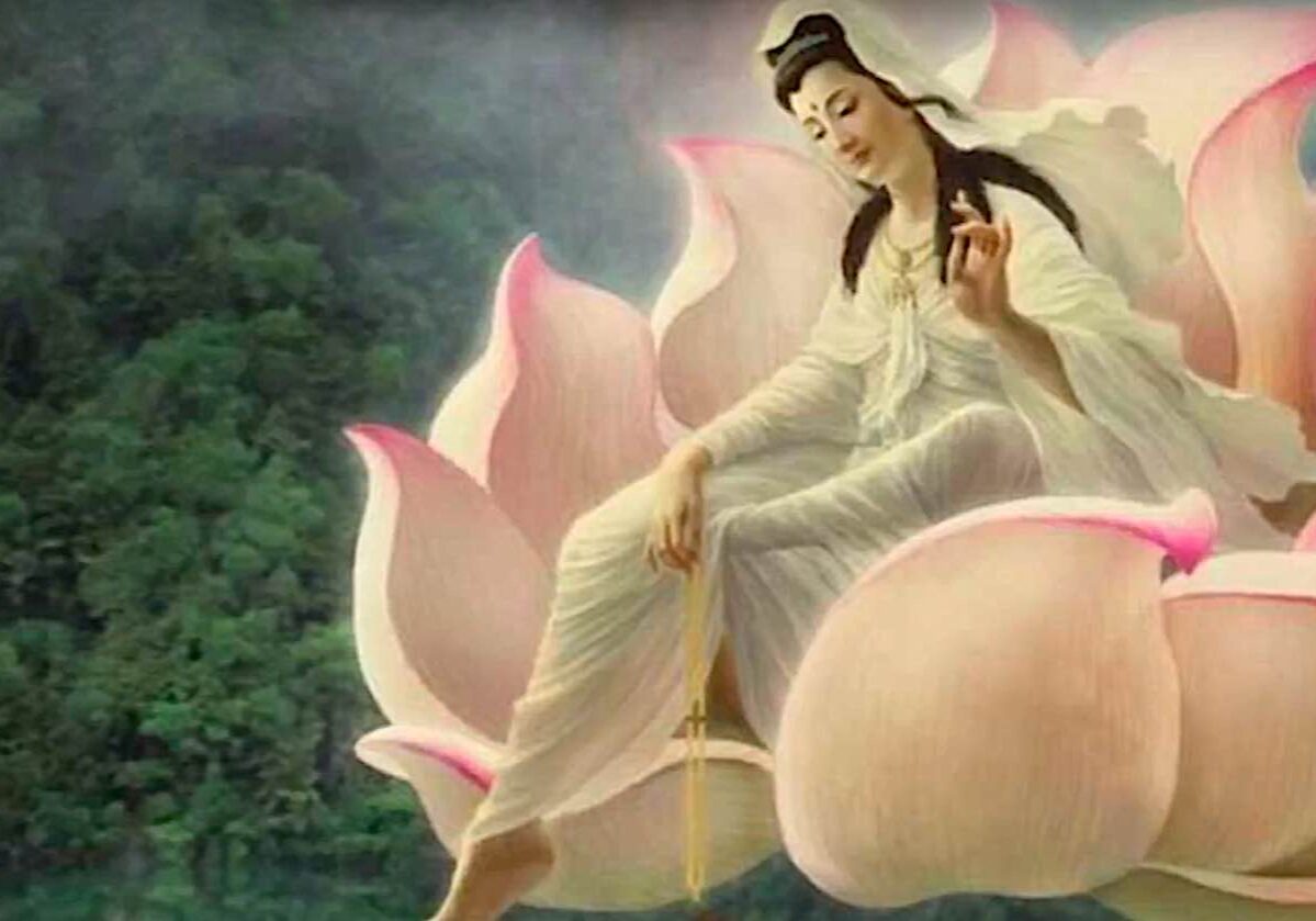 Guan Yin on a lotus.