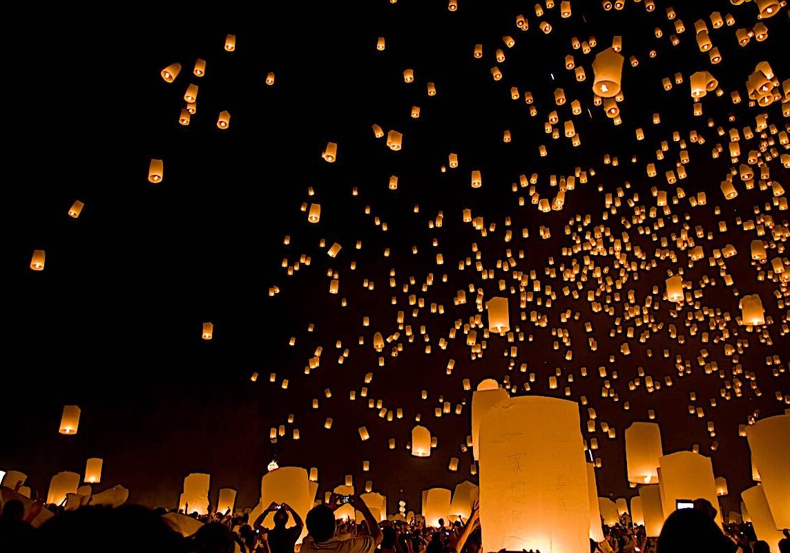 Lantern festival Loy Krathong in Thailand.