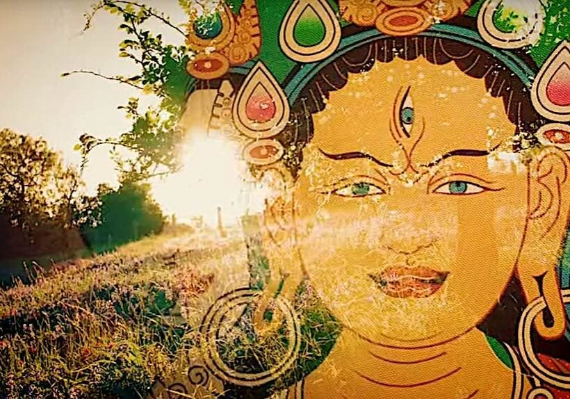 Parnashavari appears in the forest. This is a visualize scene in Buddha Weekly's Parnashavari Mantra visualization video. Reader Adrian had two visualized experiences after watching this video and meditating on the mantra.