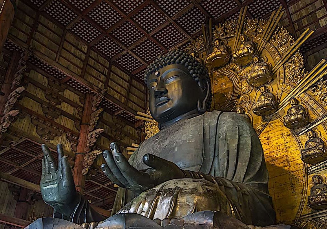 The great Buddha Diabutsu Mahavairocana at Todaiji in Japan.