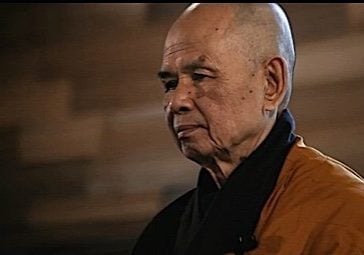 Thich Nhat Hanh contemplating. From the movie "Walk with me", releasing in 2017.