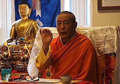 H E Zasep Rinpoche teaching in 2016 at Gaden Choling.