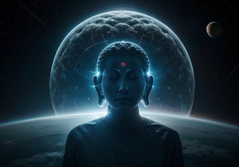 Buddha as neurons in space Emptiness